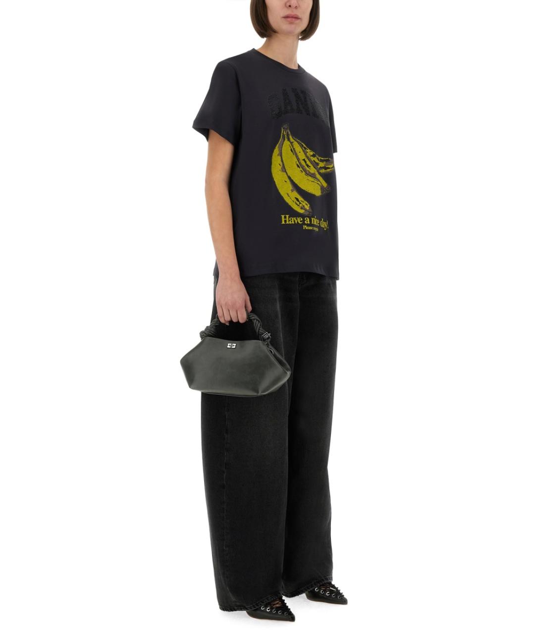 GANNI Серая хлопковая футболка, фото 3