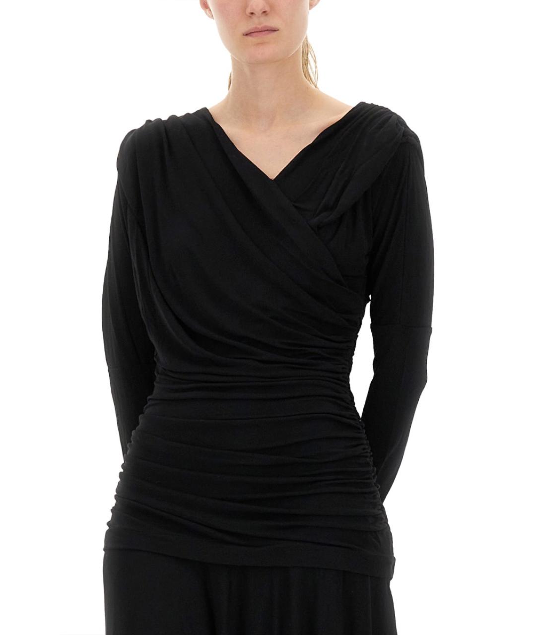 GANNI Черное вискозное повседневное платье, фото 3