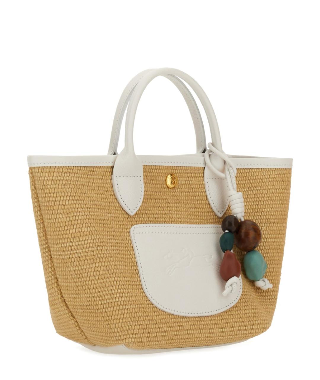 LONGCHAMP Бежевая хлопковая сумка через плечо, фото 3