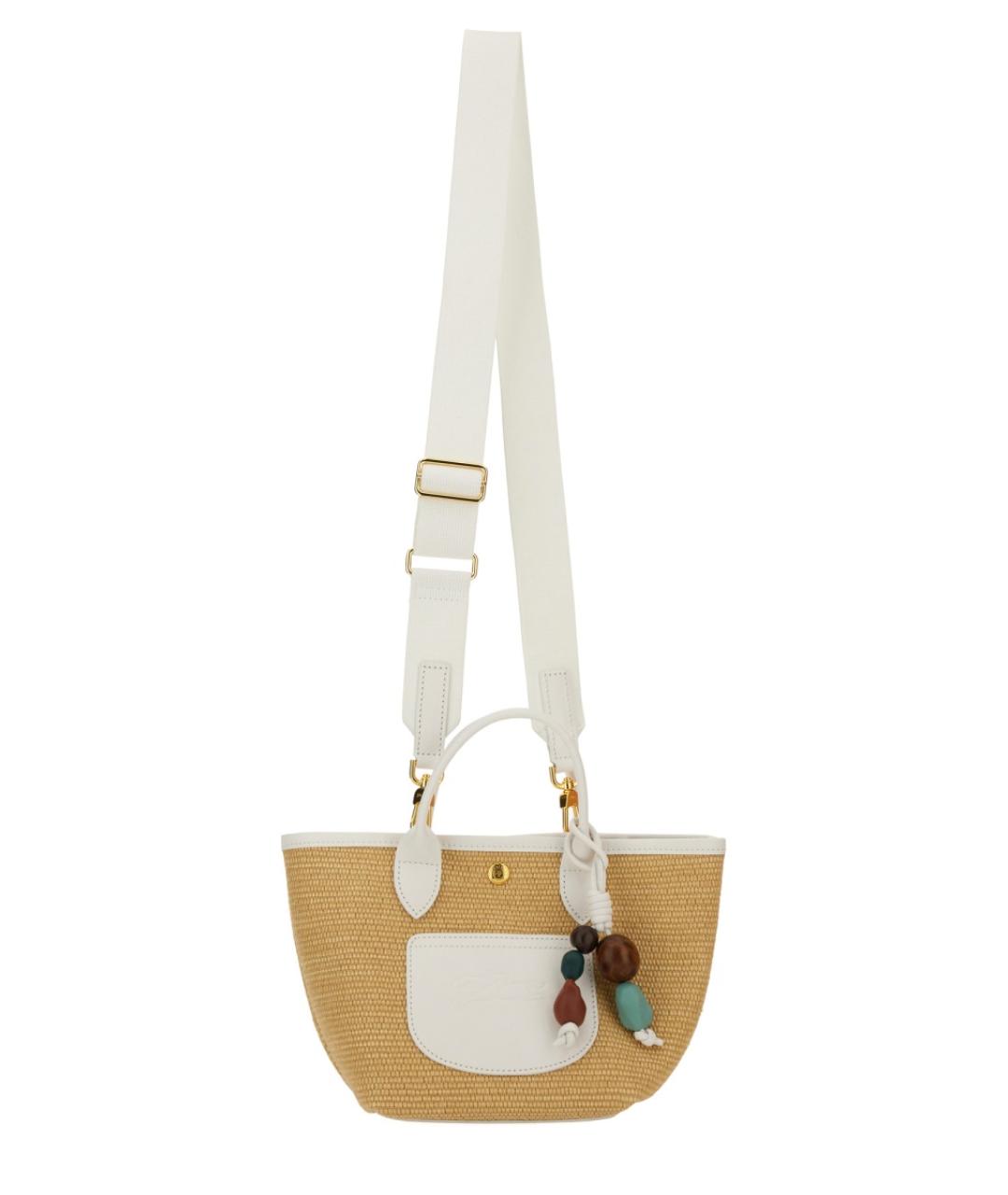 LONGCHAMP Бежевая хлопковая сумка через плечо, фото 2