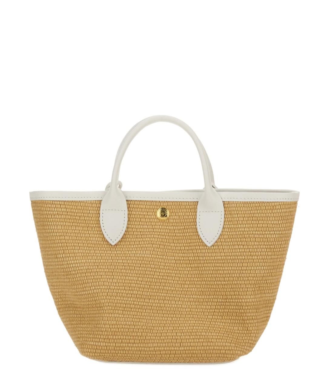 LONGCHAMP Бежевая хлопковая сумка через плечо, фото 4