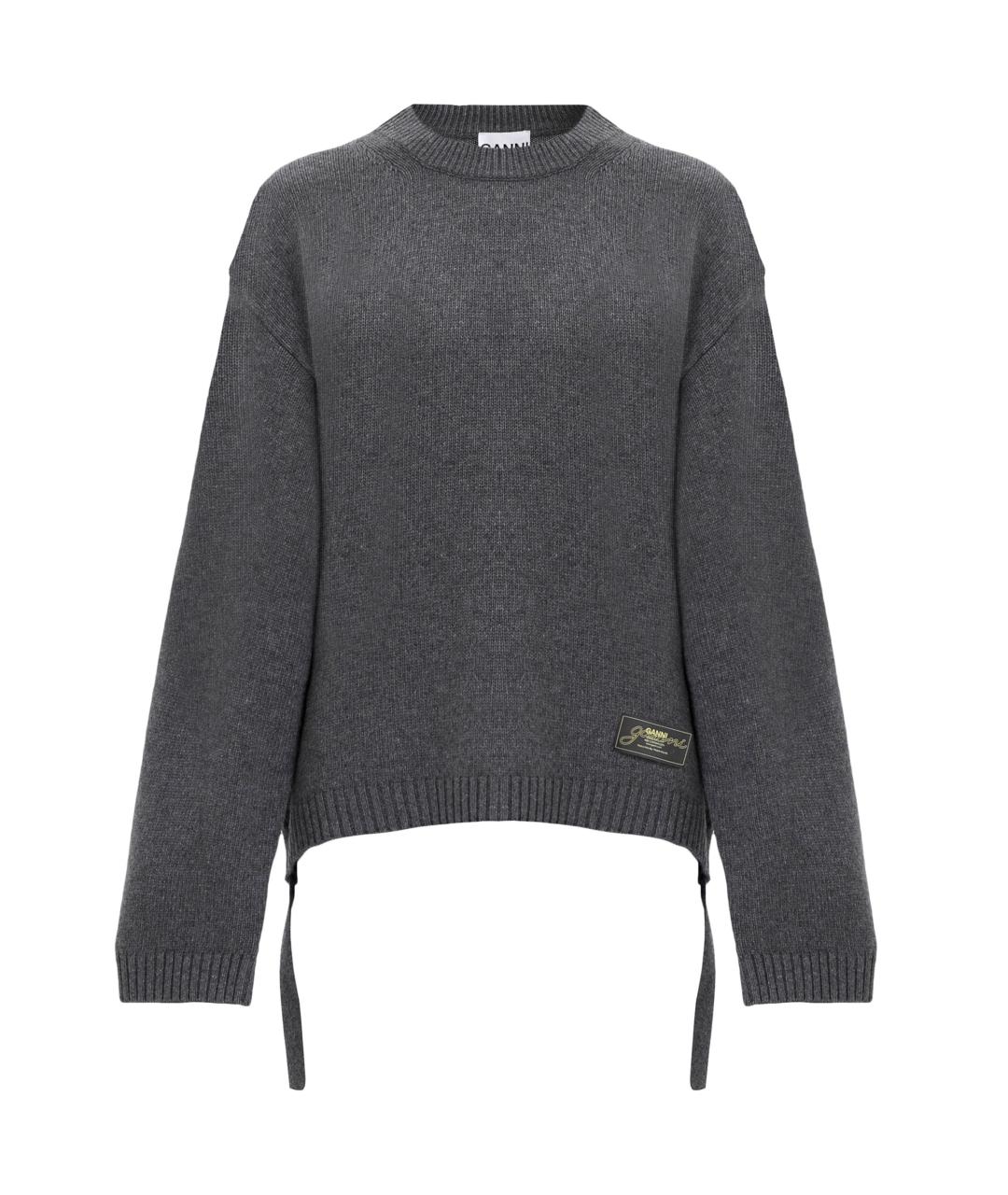 GANNI Серый шерстяной джемпер / свитер, фото 1