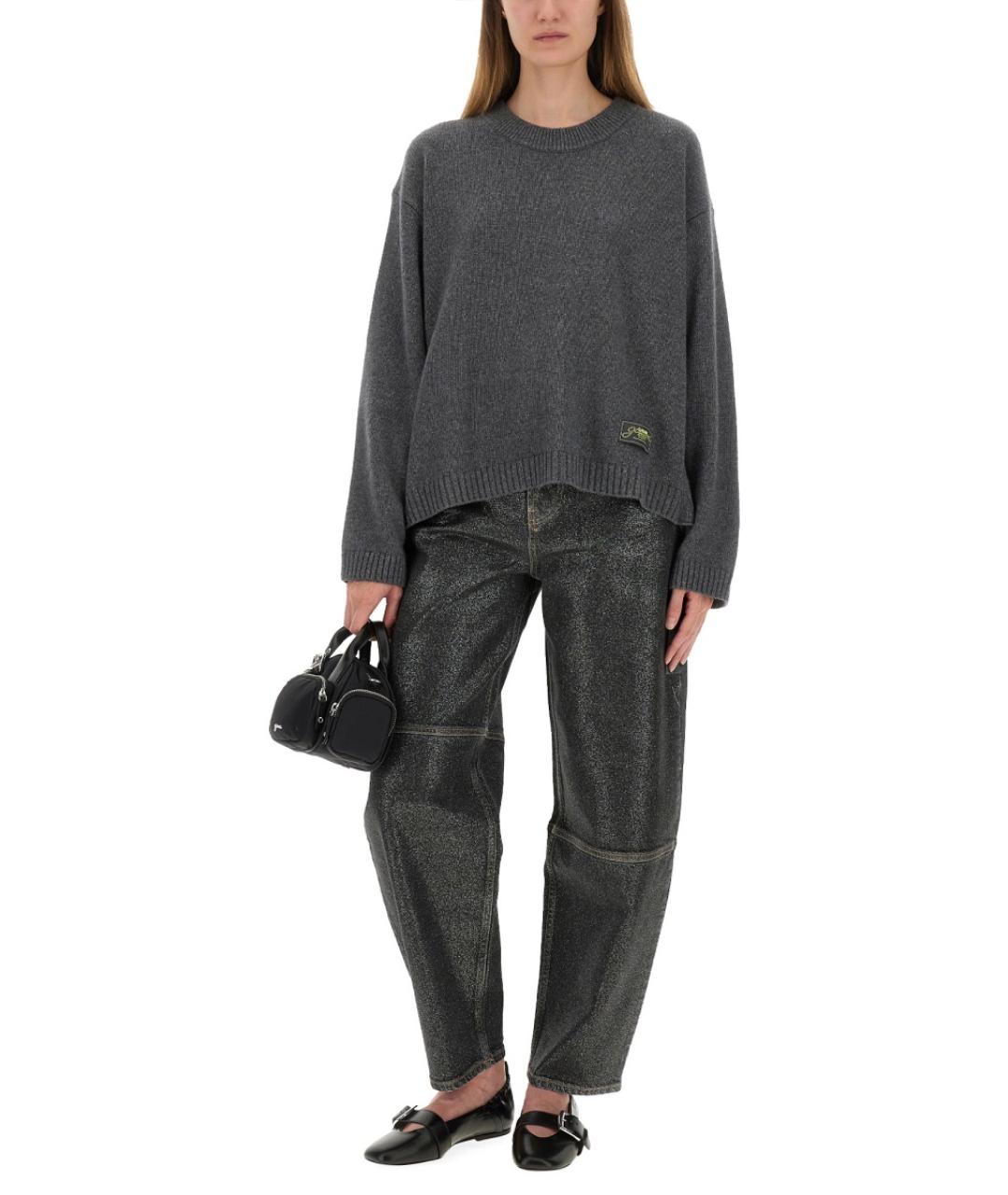 GANNI Серый шерстяной джемпер / свитер, фото 3