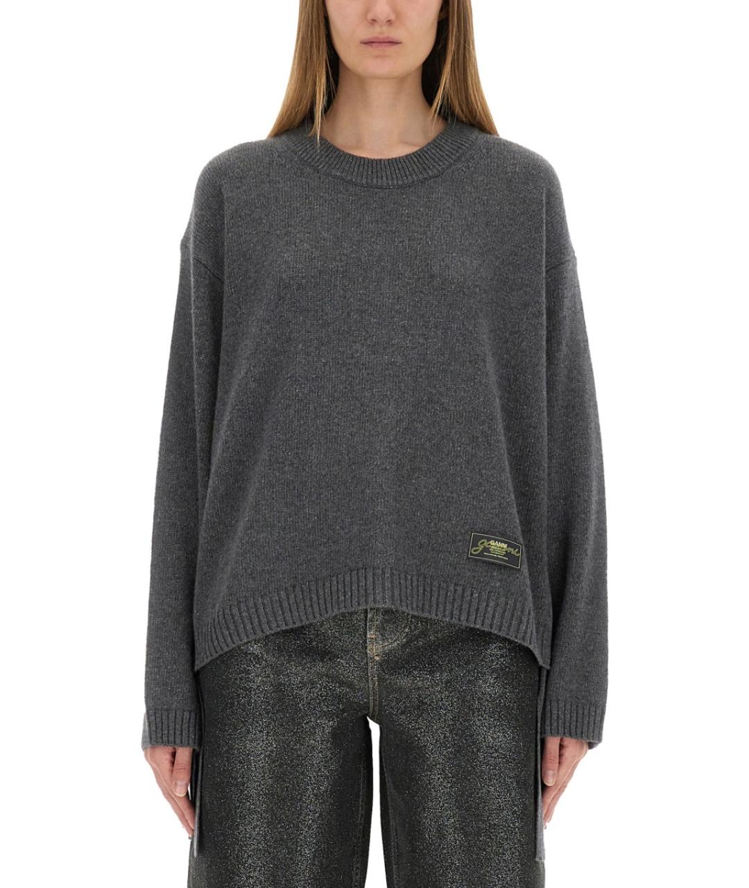 GANNI Серый шерстяной джемпер / свитер, фото 2