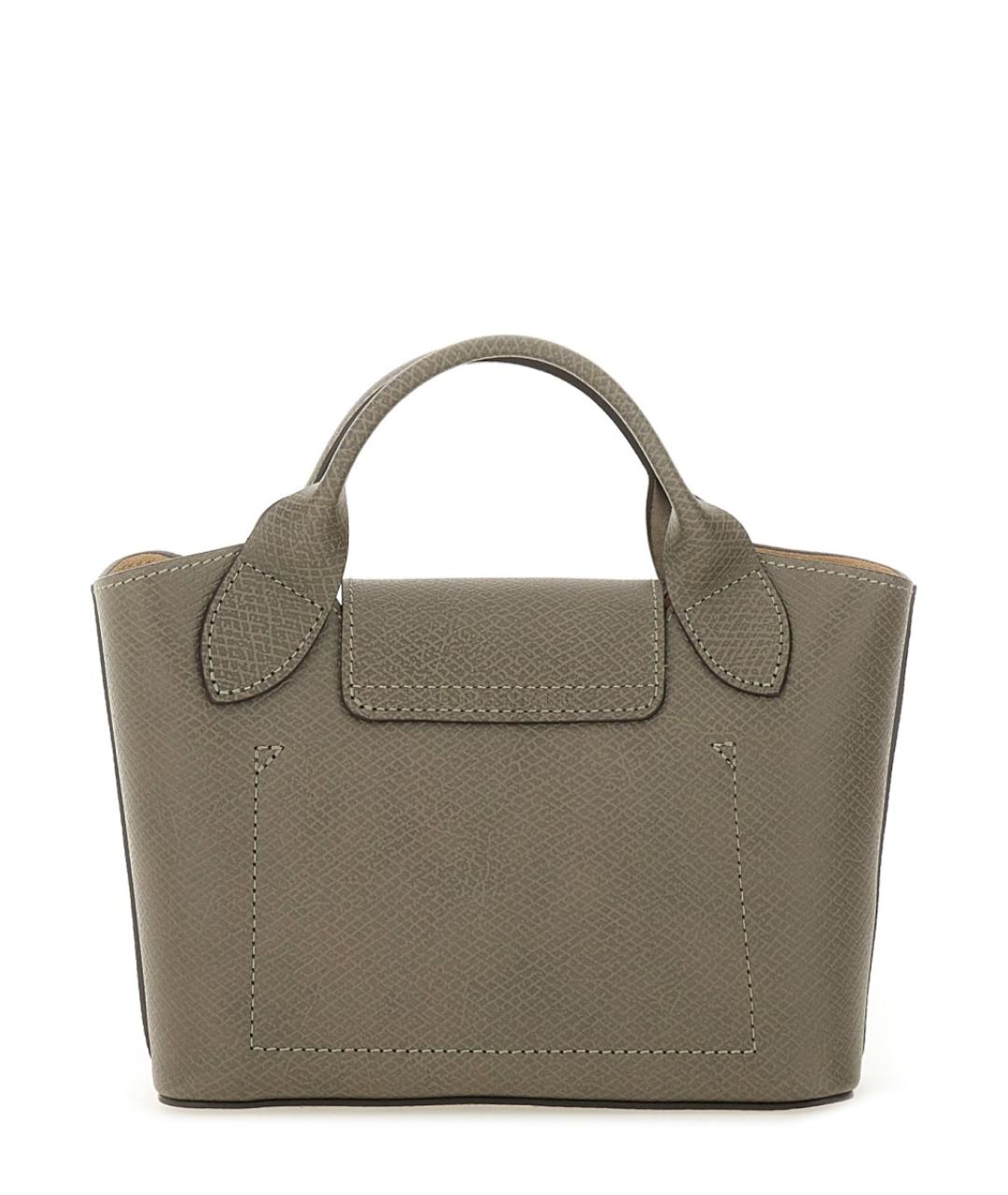 LONGCHAMP Серая кожаная сумка тоут, фото 4