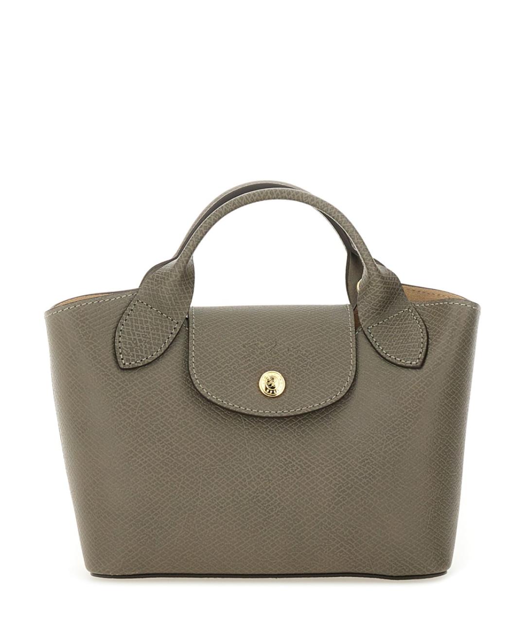 LONGCHAMP Серая кожаная сумка тоут, фото 1