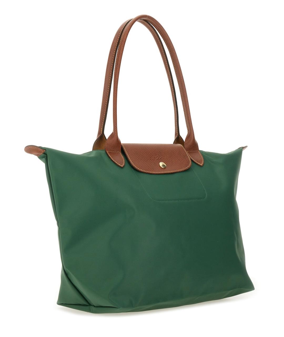 LONGCHAMP Зеленая синтетическая сумка тоут, фото 3