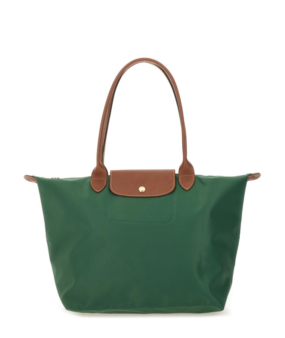 LONGCHAMP Зеленая синтетическая сумка тоут, фото 1