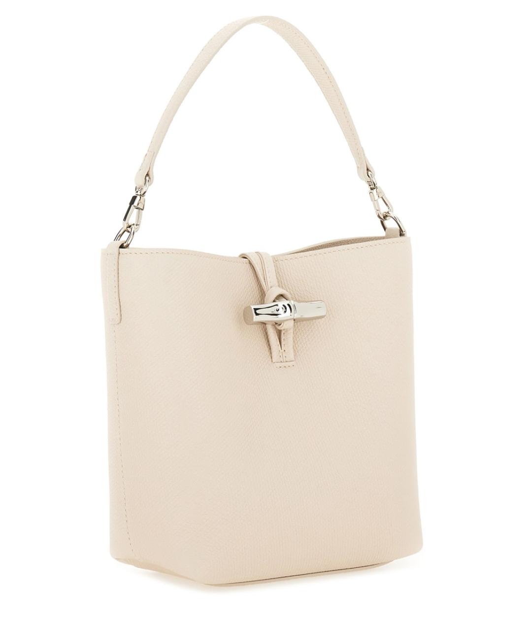 LONGCHAMP Бежевая кожаная сумка тоут, фото 3