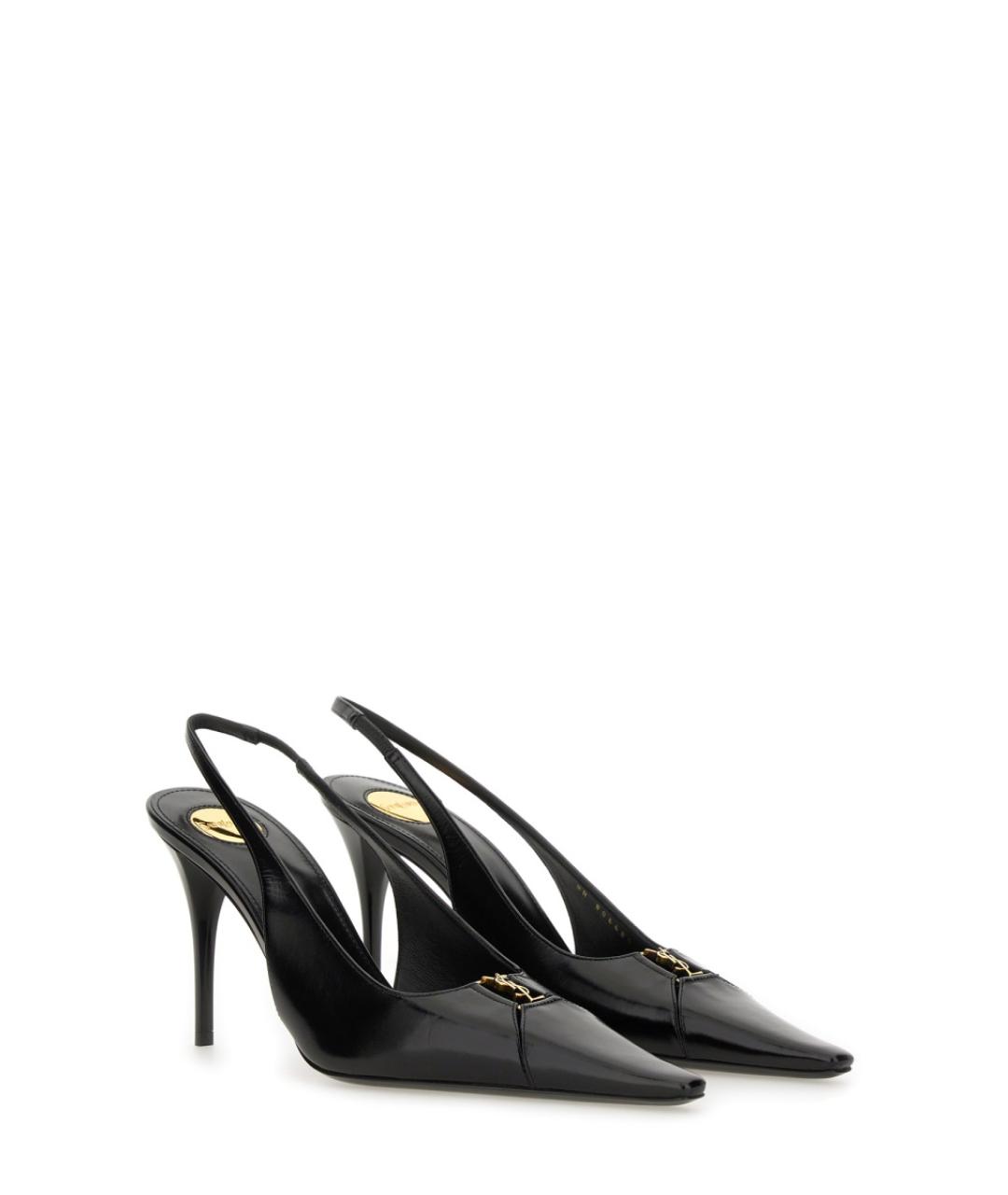 SAINT LAURENT Черные кожаные туфли, фото 3