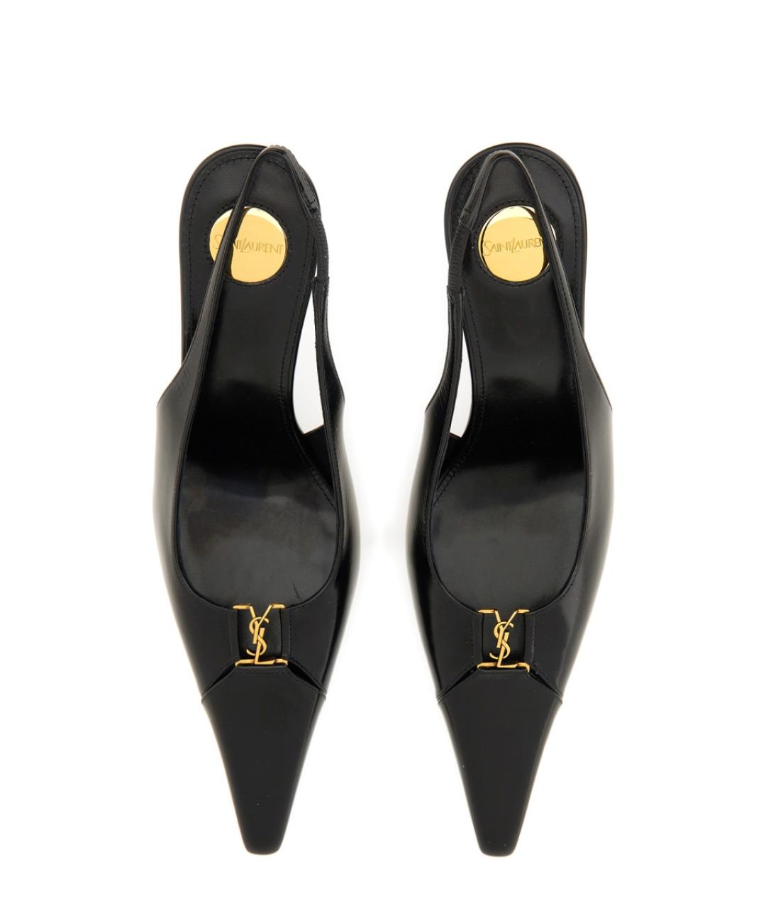 SAINT LAURENT Черные кожаные туфли, фото 7