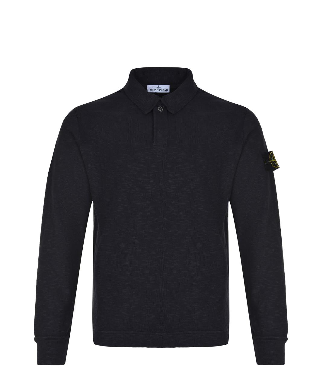 STONE ISLAND Синее хлопковое поло с коротким рукавом, фото 1