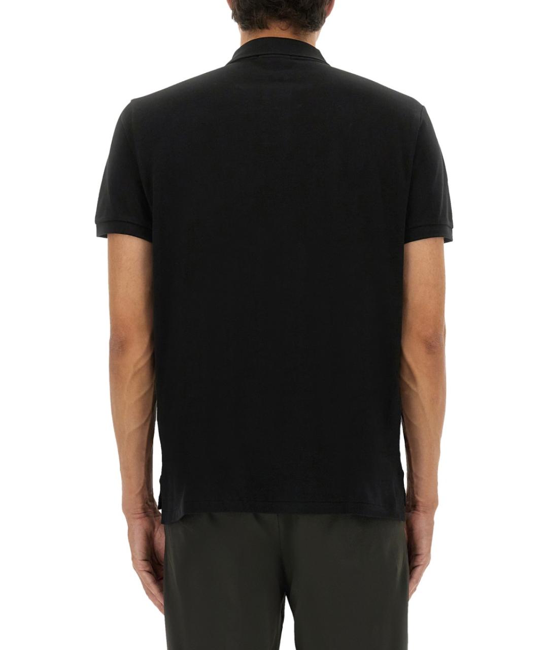 POLO RALPH LAUREN Черное хлопковое поло с коротким рукавом, фото 4
