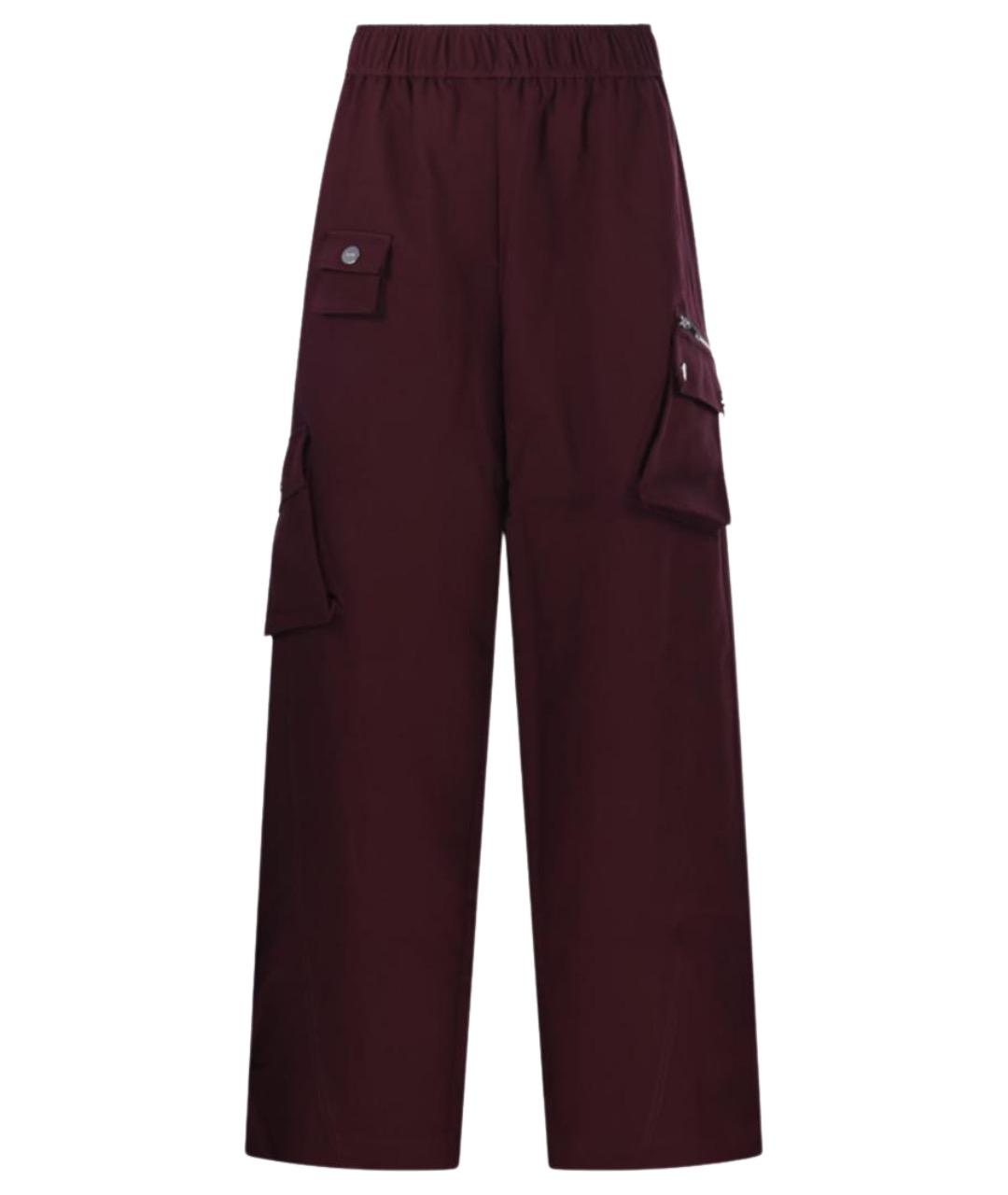 GANNI Бордовые полиэстеровые прямые брюки, фото 1