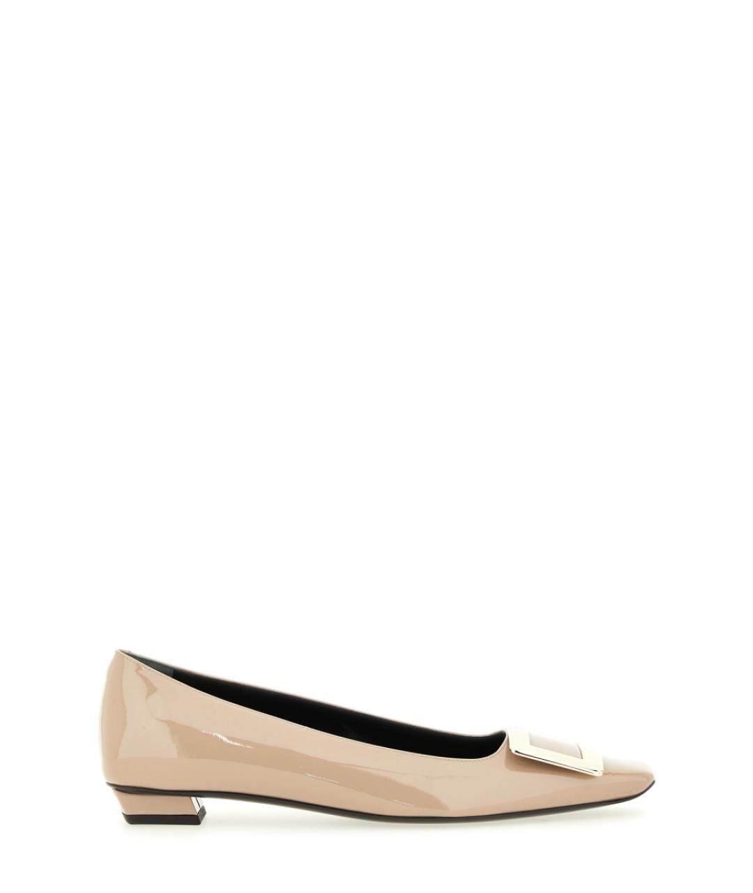 ROGER VIVIER Бежевые кожаные балетки, фото 1