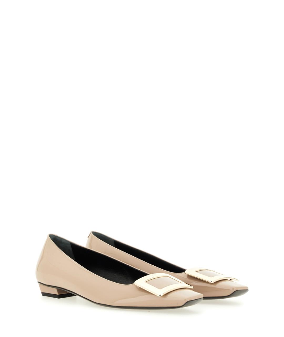 ROGER VIVIER Бежевые кожаные балетки, фото 2