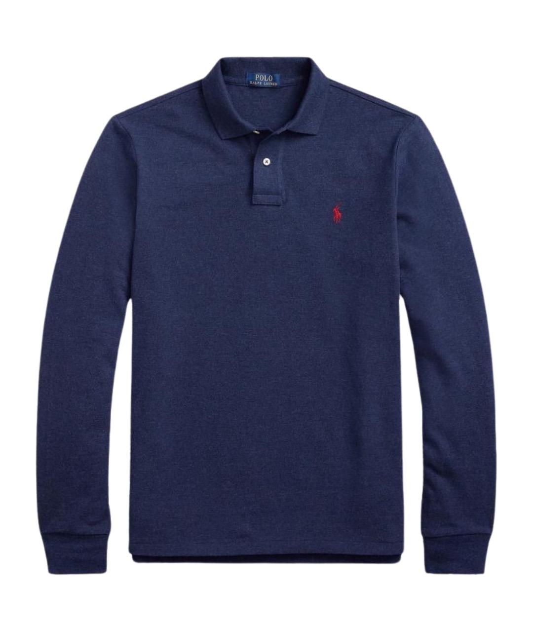 POLO RALPH LAUREN Синее хлопковое поло с коротким рукавом, фото 1