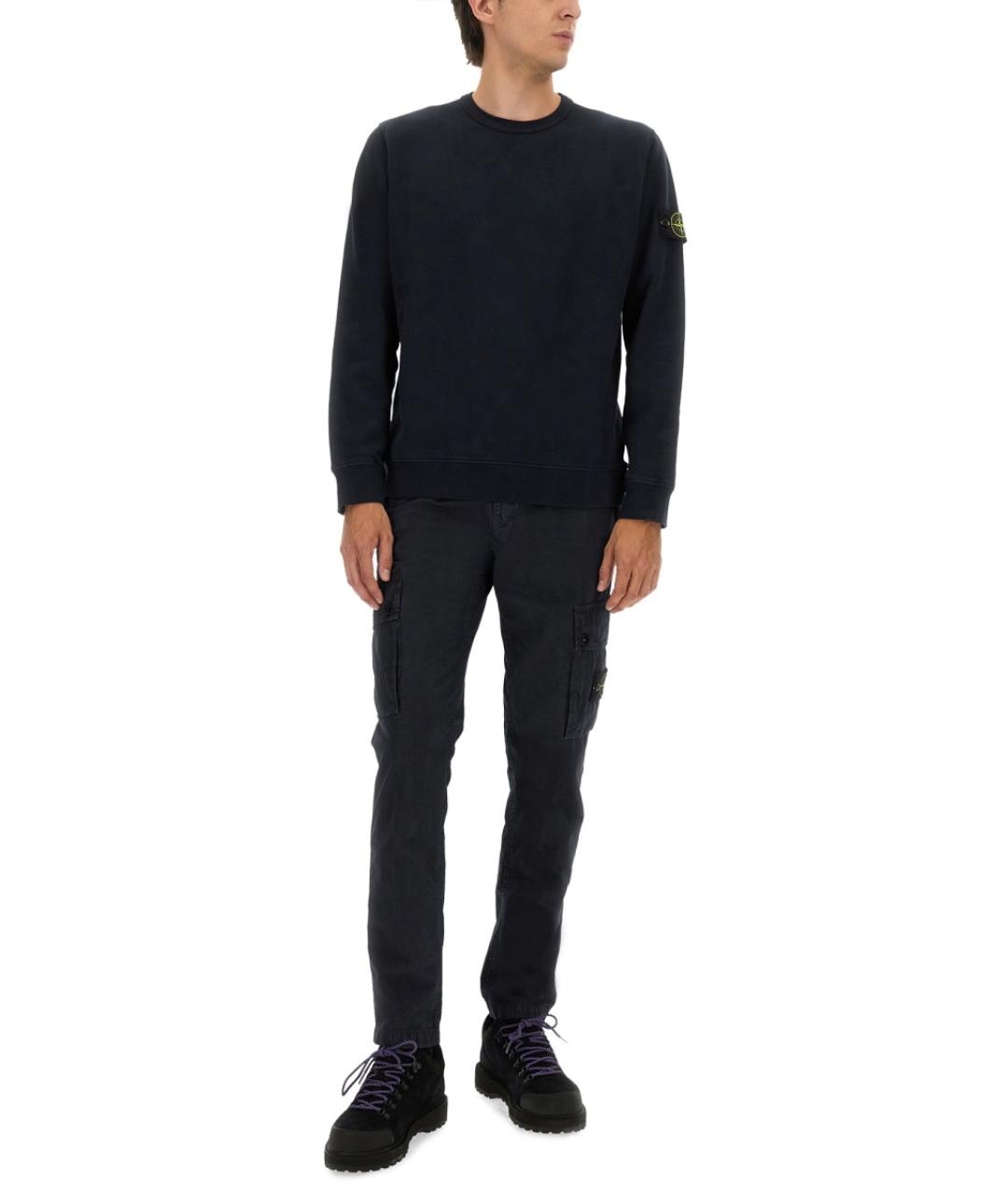 STONE ISLAND Синяя хлопковая водолазка, фото 2