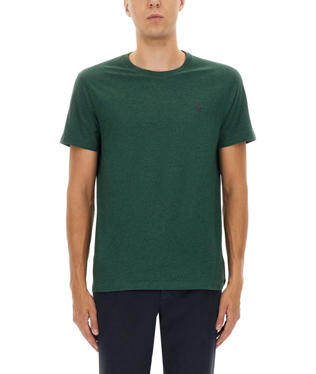 POLO RALPH LAUREN Зеленая хлопковая футболка, фото 5