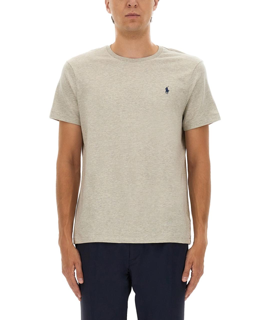 POLO RALPH LAUREN Серая хлопковая футболка, фото 5