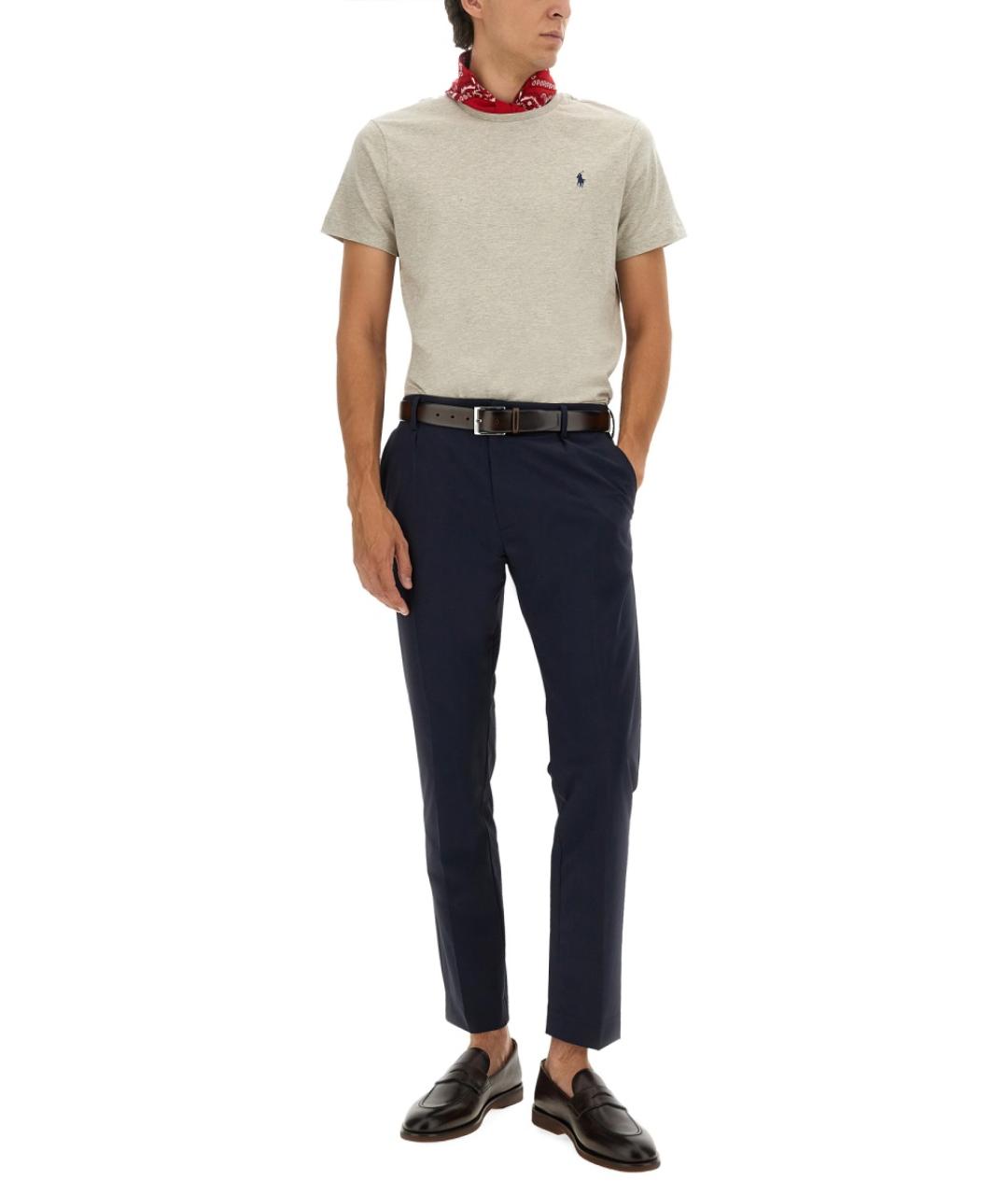 POLO RALPH LAUREN Серая хлопковая футболка, фото 2
