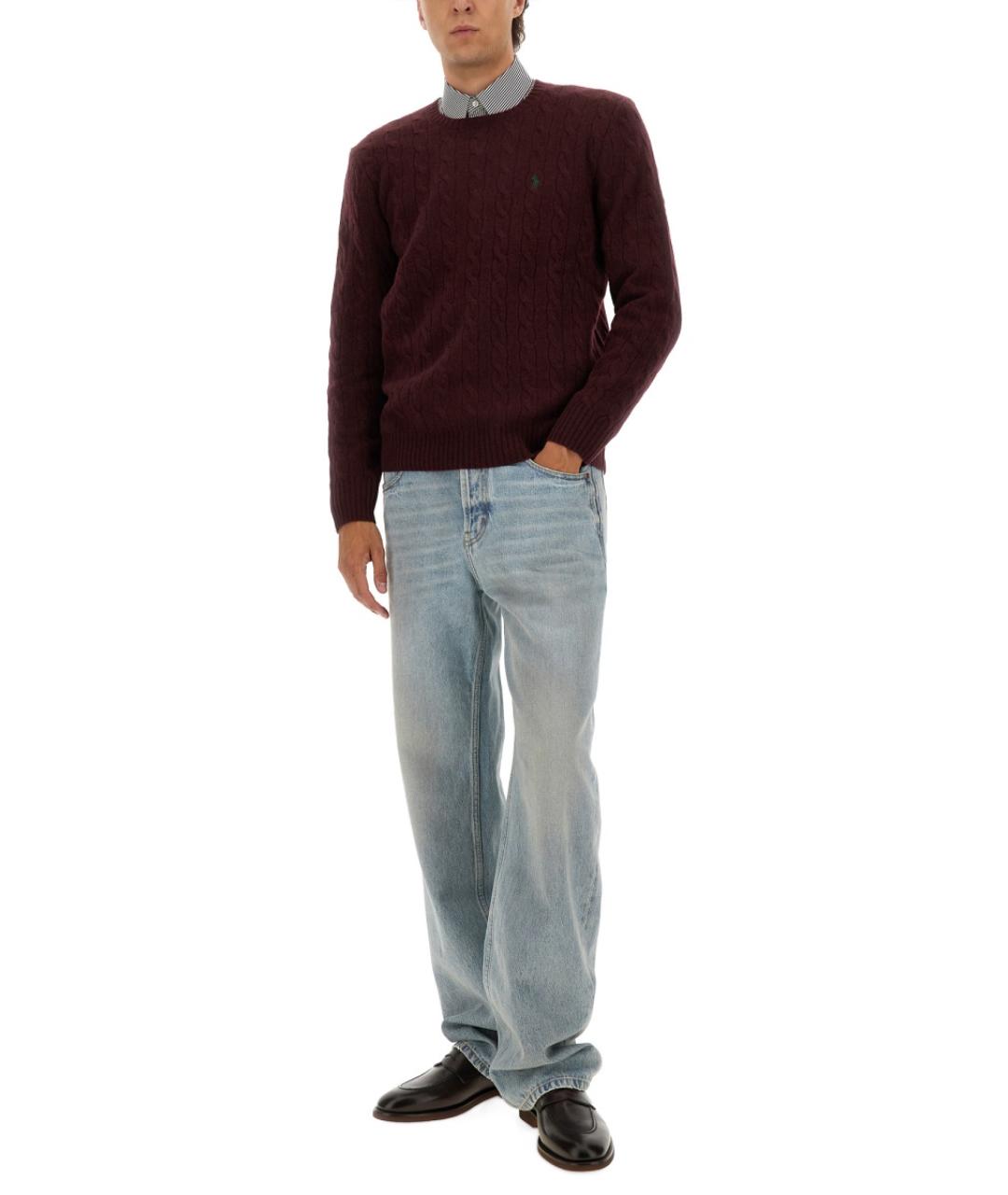 POLO RALPH LAUREN Бордовый шерстяной джемпер / свитер, фото 3