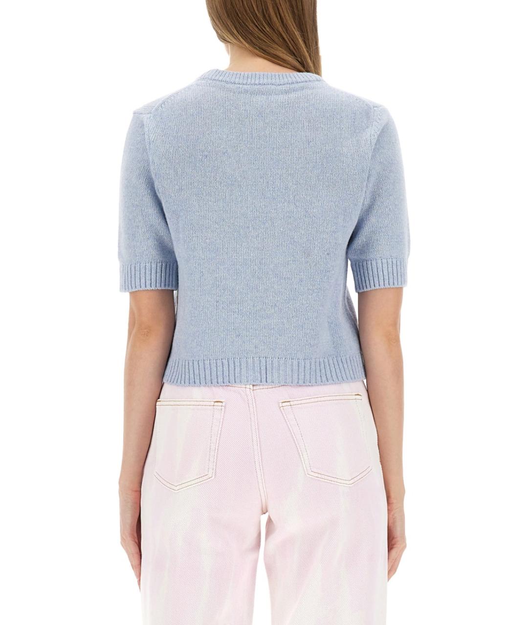 GANNI Голубой шерстяной джемпер / свитер, фото 4