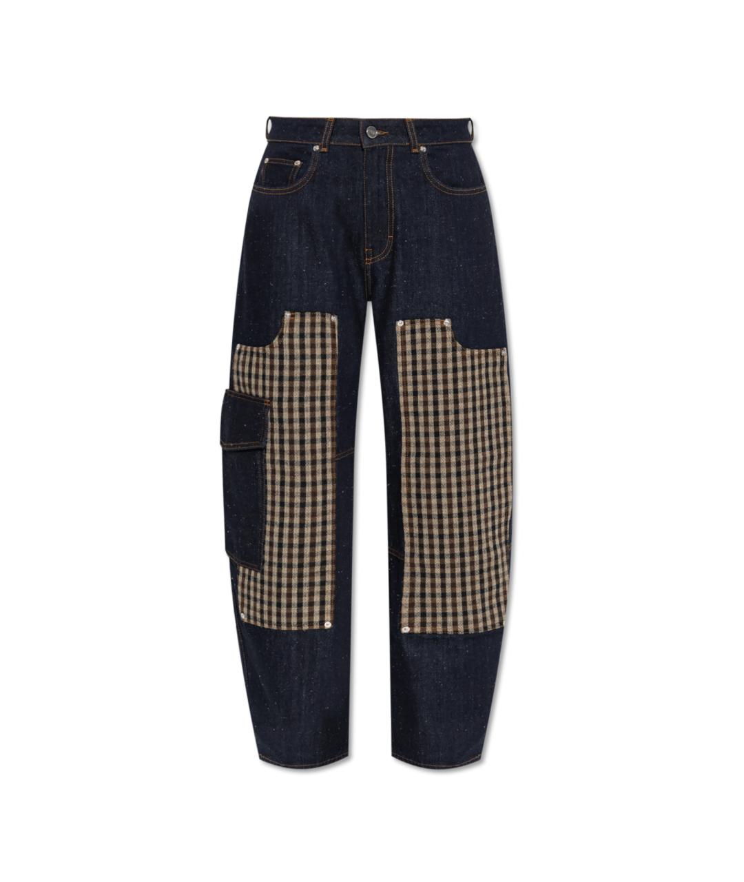 GANNI Синие хлопковые прямые джинсы, фото 1