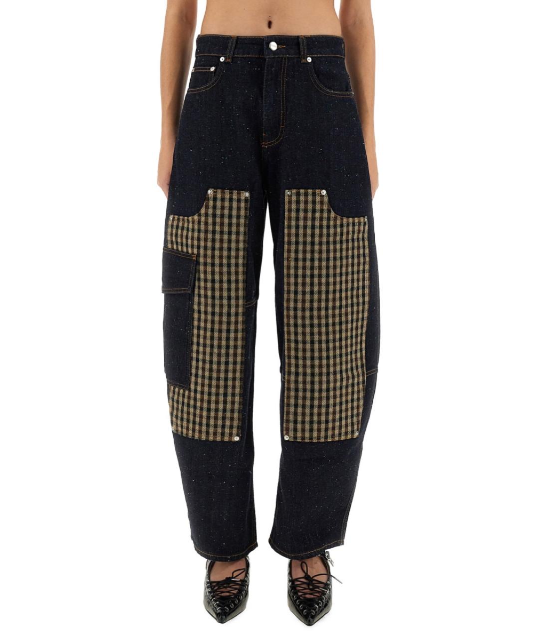 GANNI Синие хлопковые прямые джинсы, фото 2