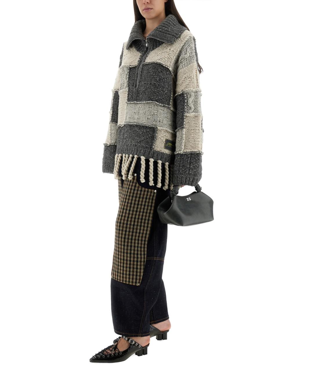 GANNI Синие хлопковые прямые джинсы, фото 3