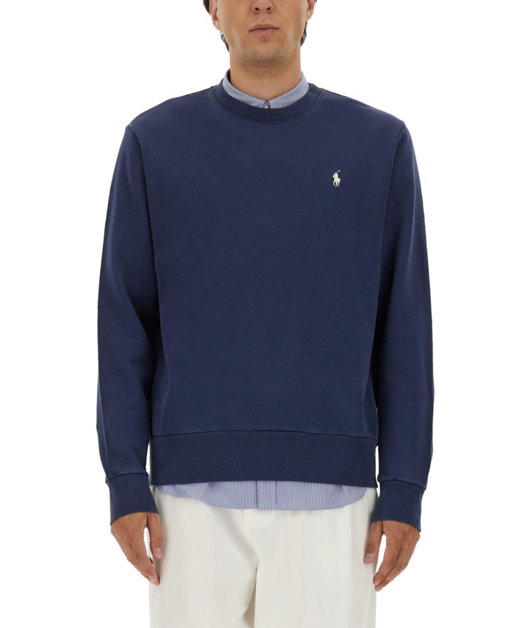 POLO RALPH LAUREN Синий хлопковый джемпер / свитер, фото 2