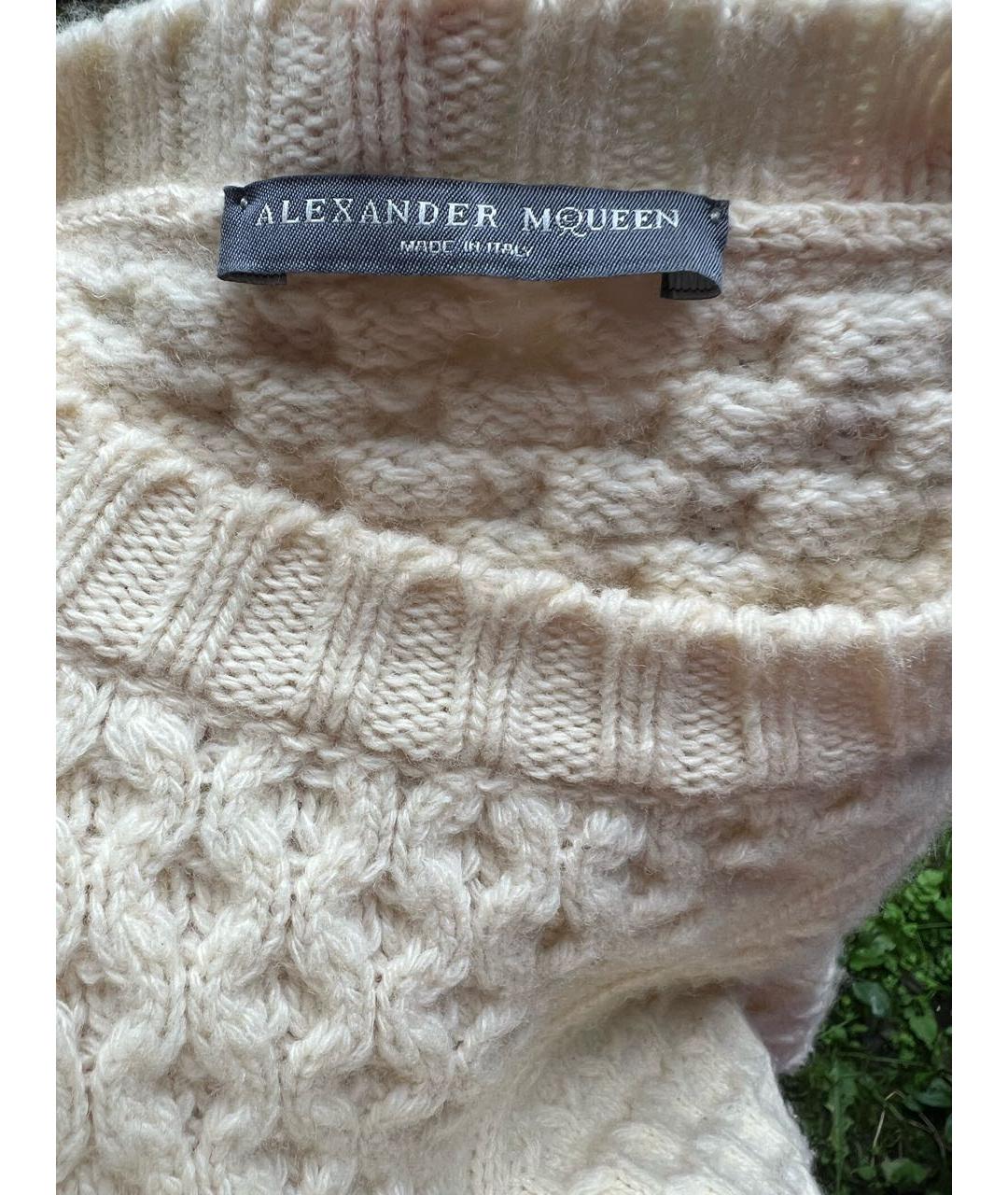 ALEXANDER MCQUEEN Бежевое шерстяное платье, фото 3