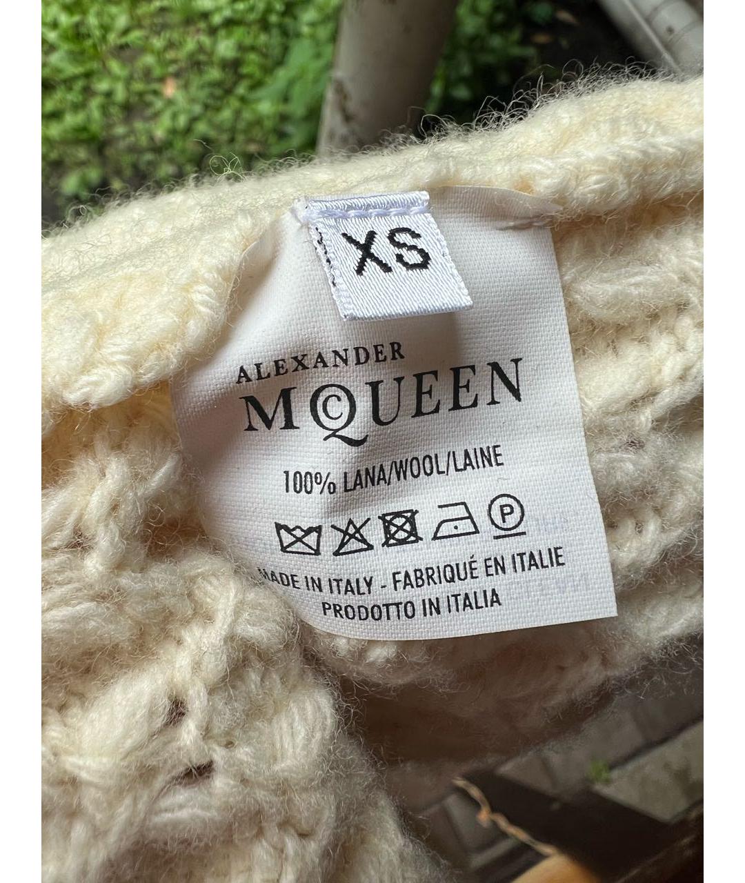 ALEXANDER MCQUEEN Бежевое шерстяное платье, фото 7