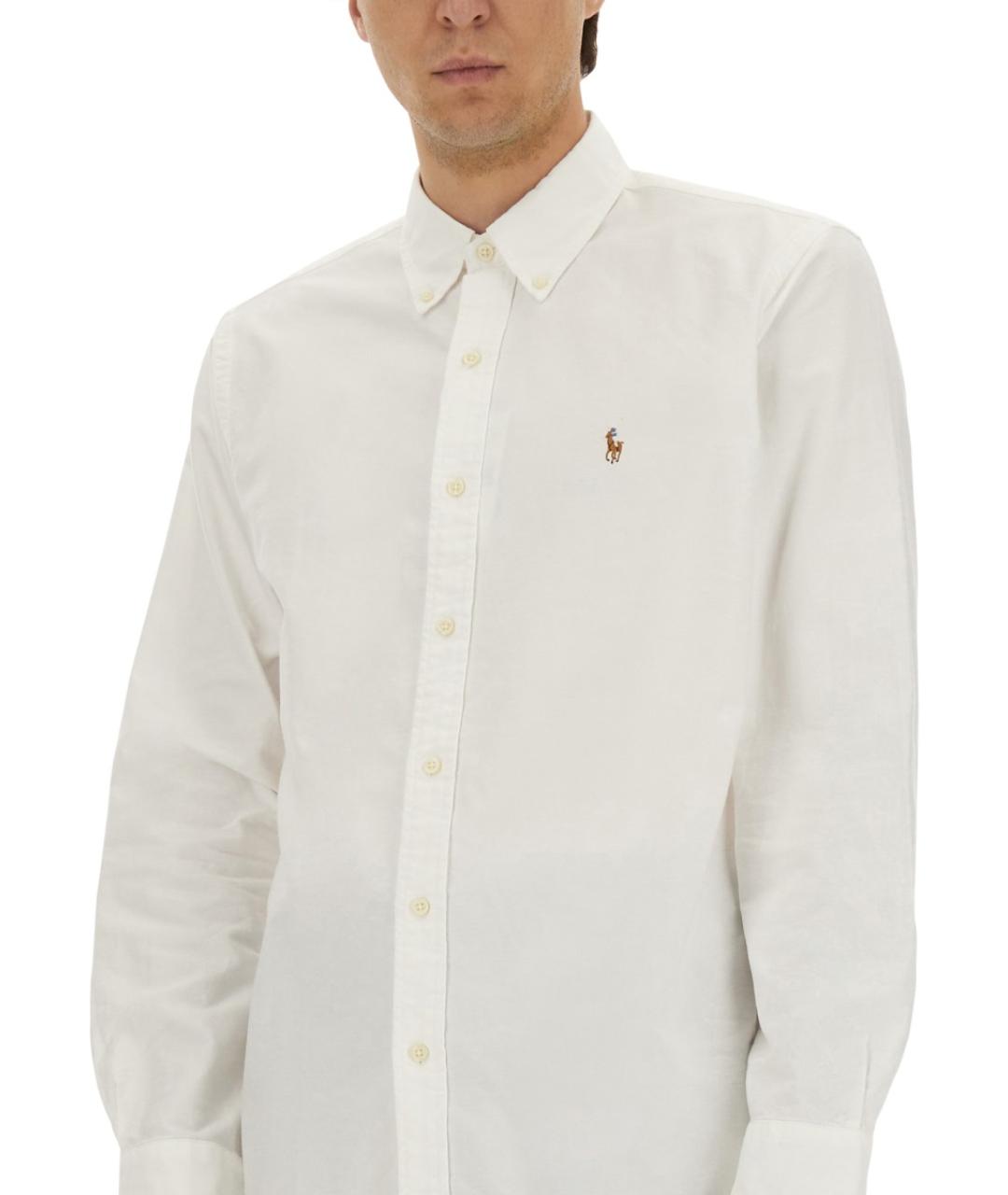 POLO RALPH LAUREN Белая хлопковая кэжуал рубашка, фото 5