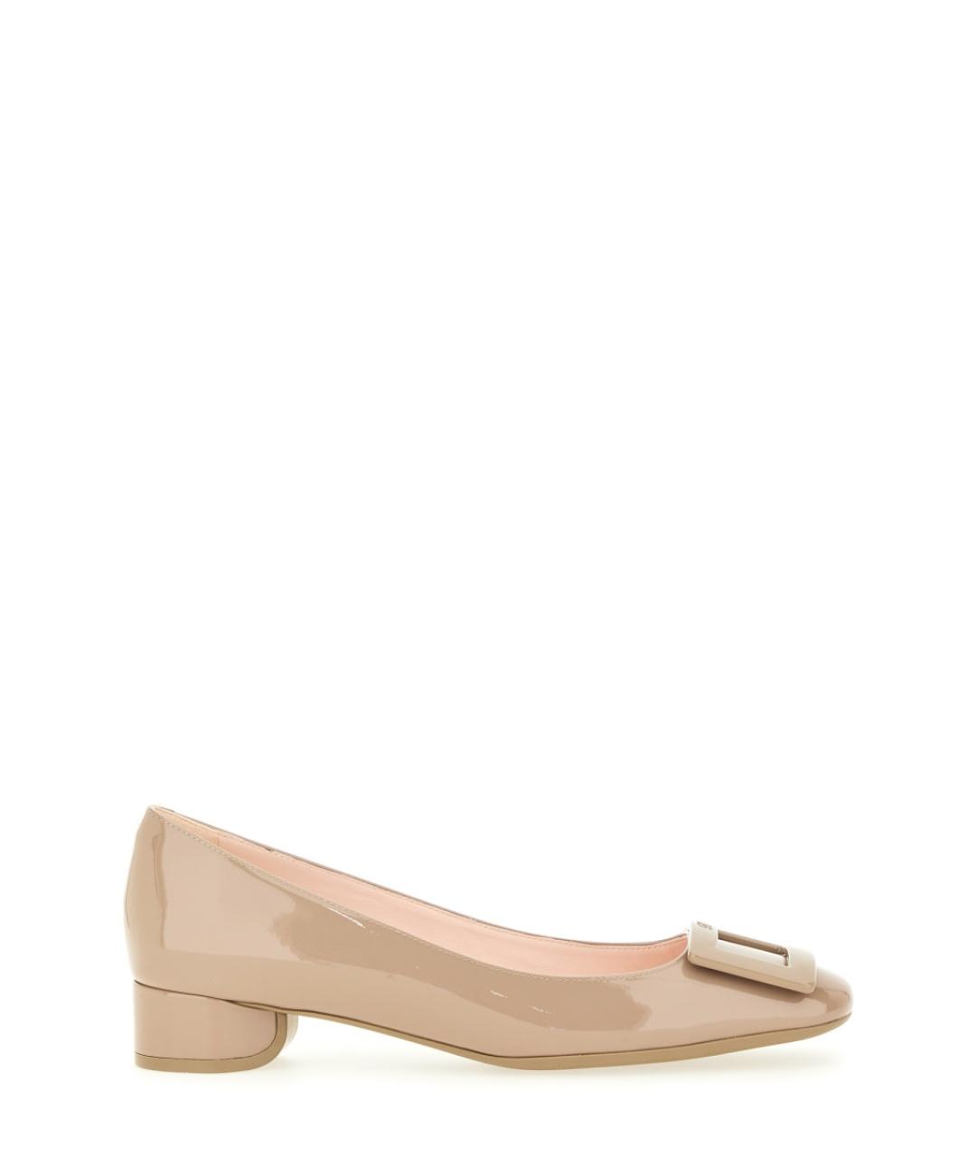 ROGER VIVIER Бежевые кожаные балетки, фото 1