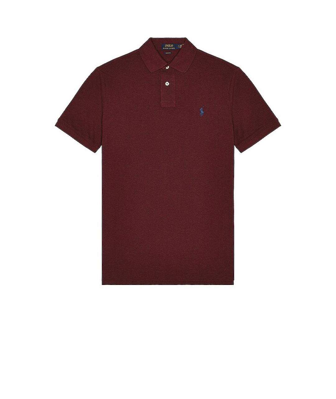 POLO RALPH LAUREN Бордовое хлопковое поло с коротким рукавом, фото 1
