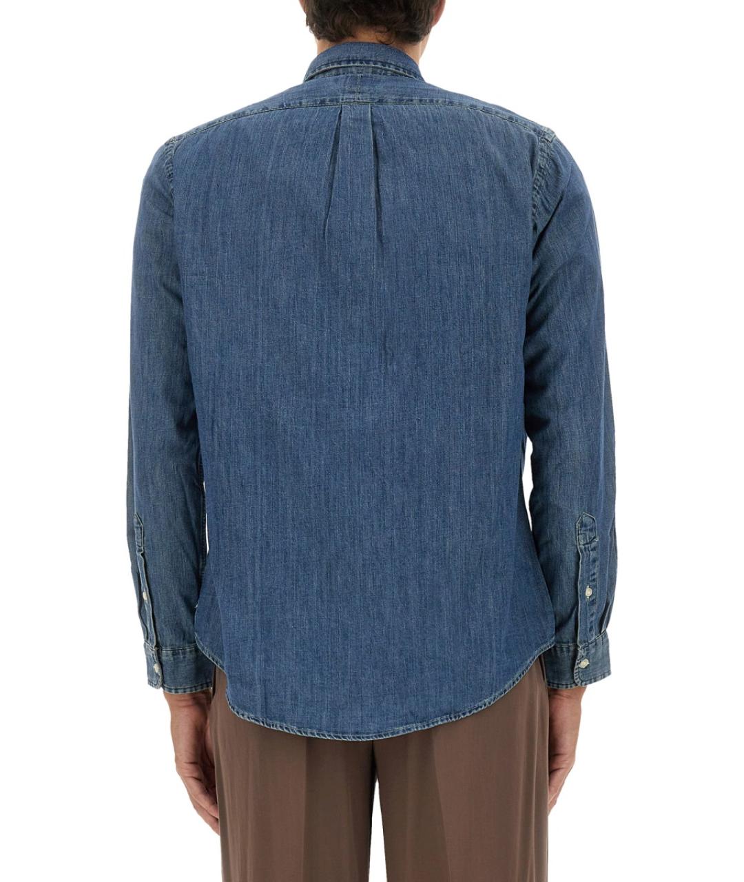 POLO RALPH LAUREN Синяя хлопковая кэжуал рубашка, фото 3