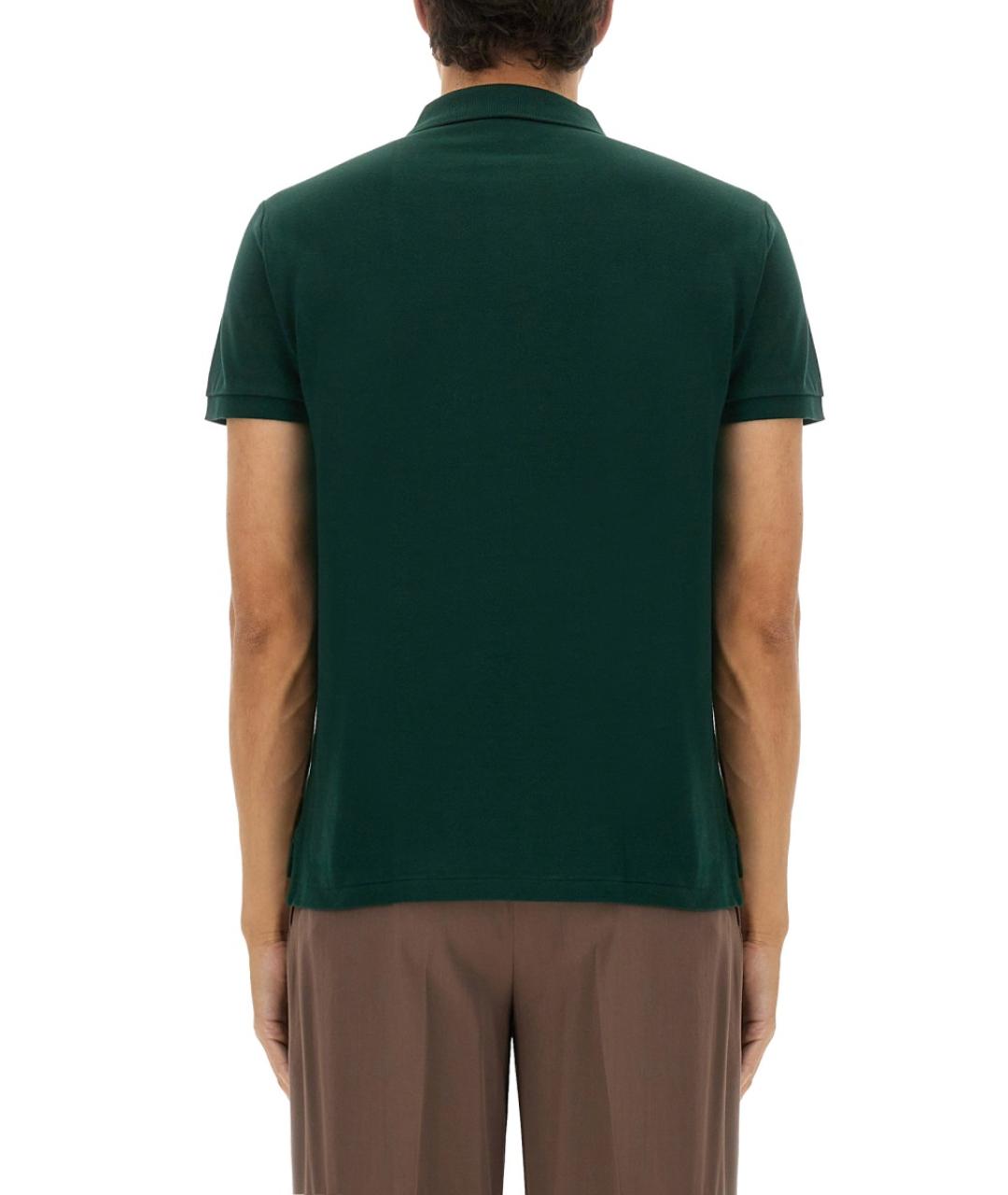 POLO RALPH LAUREN Зеленые хлопковое поло с коротким рукавом, фото 3