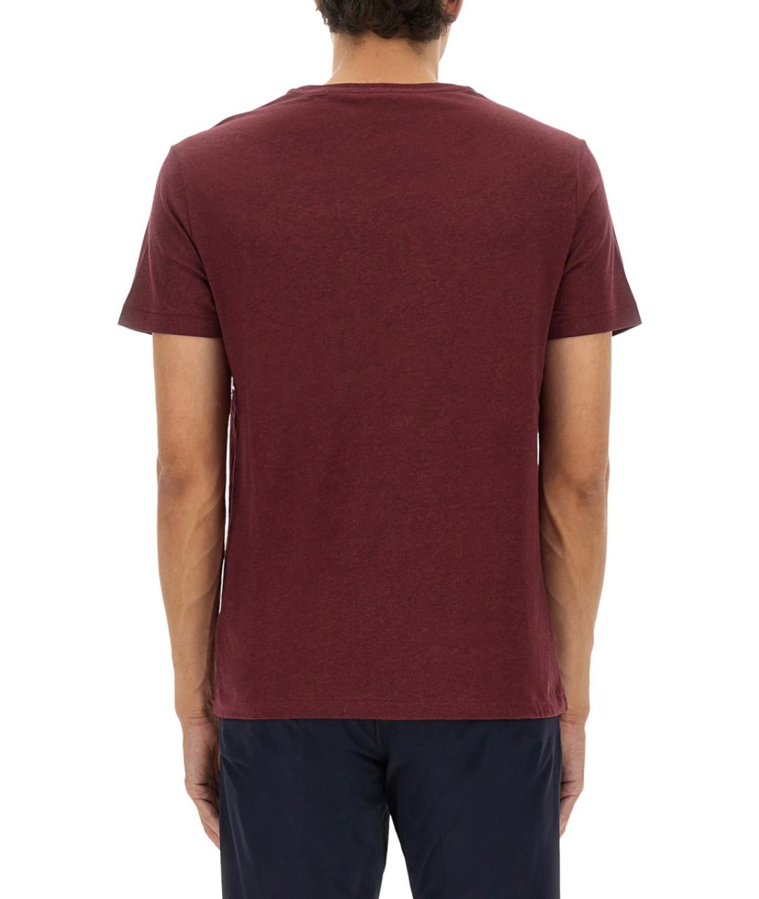 POLO RALPH LAUREN Бордовая хлопковая футболка, фото 4