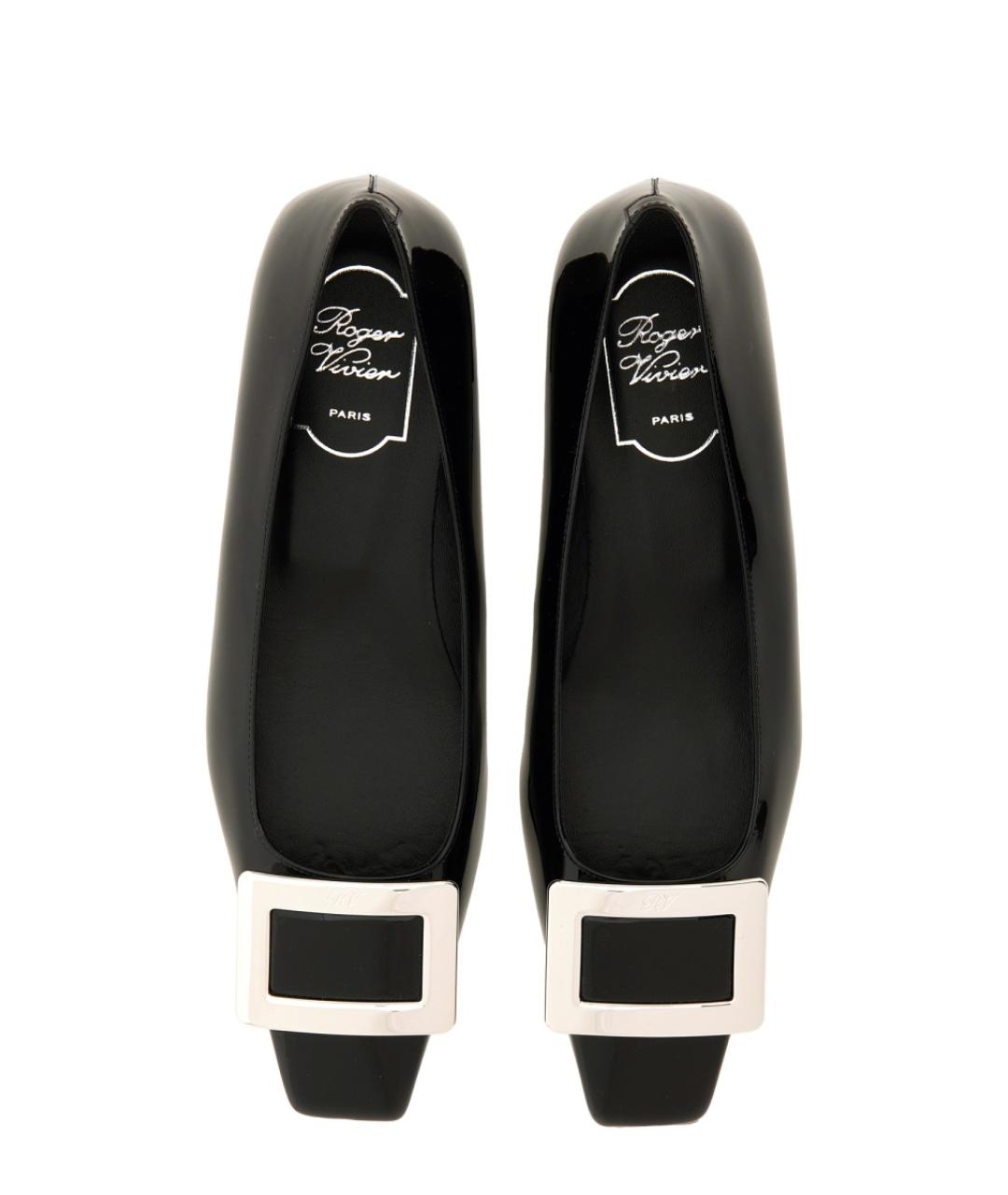ROGER VIVIER Черные кожаные балетки, фото 5
