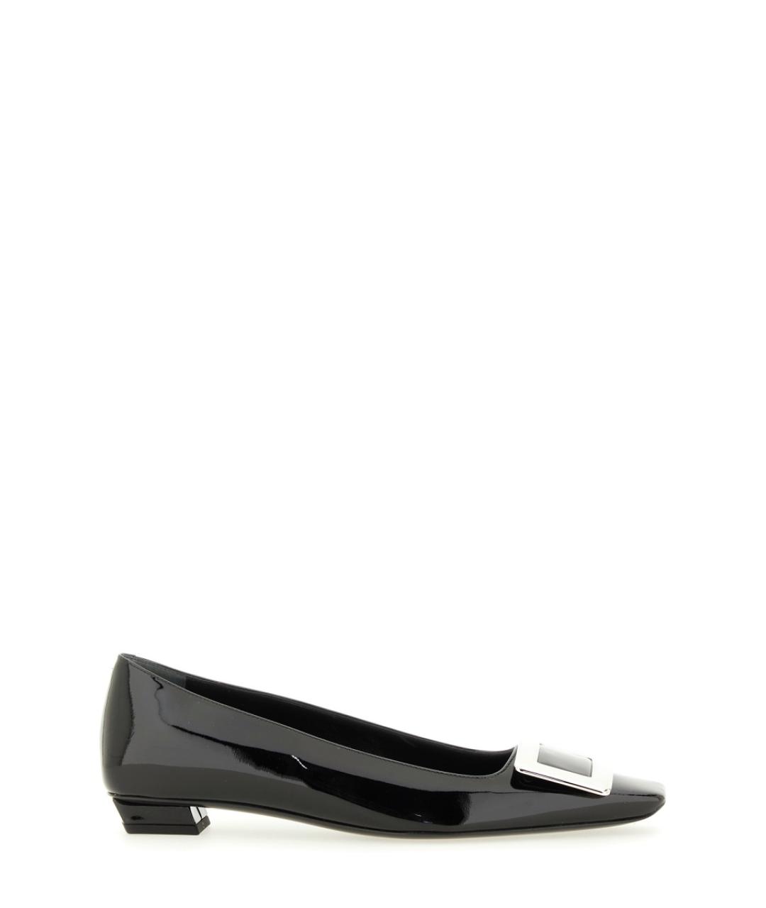 ROGER VIVIER Черные кожаные балетки, фото 1
