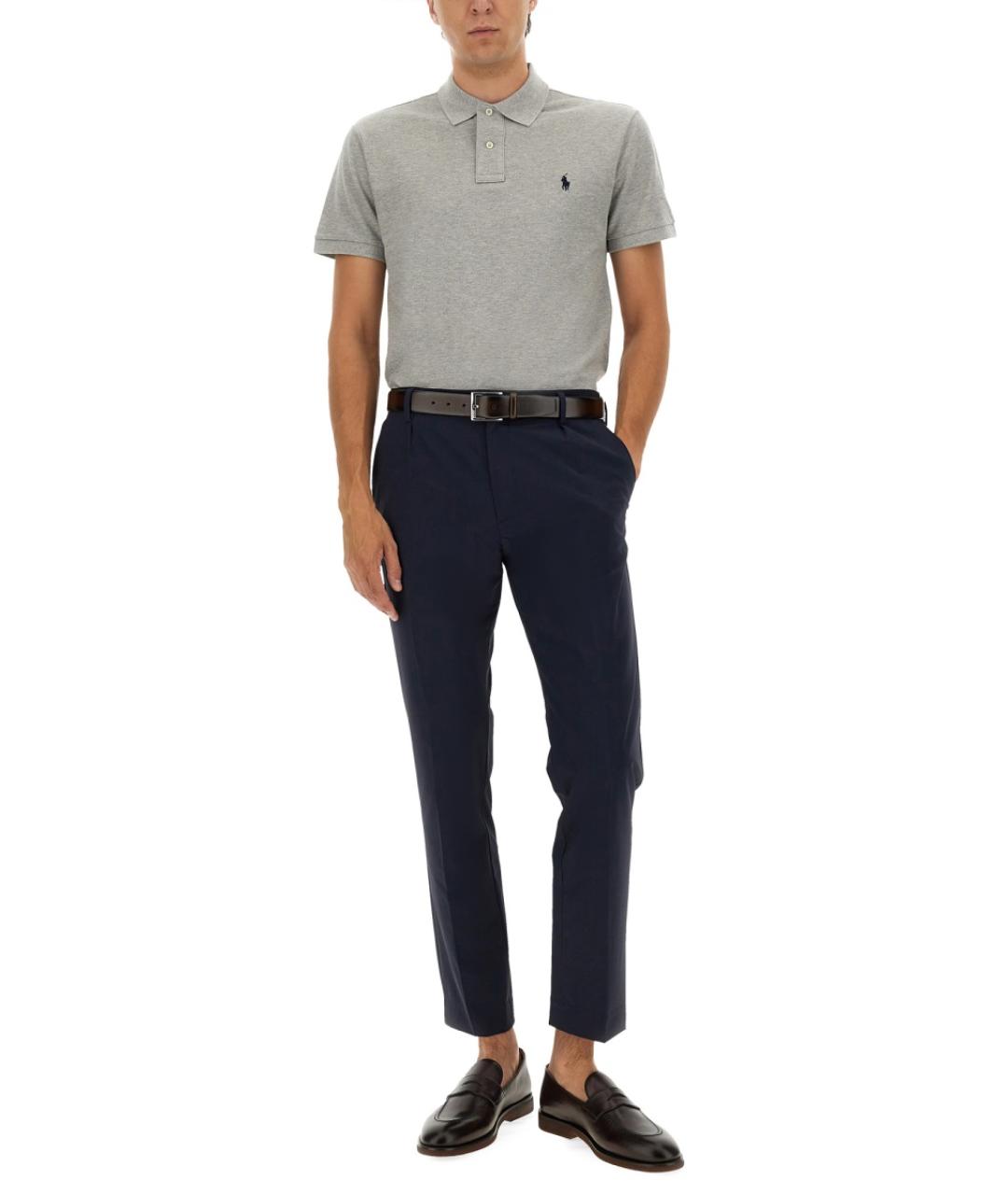 POLO RALPH LAUREN Серое хлопковое поло с коротким рукавом, фото 2