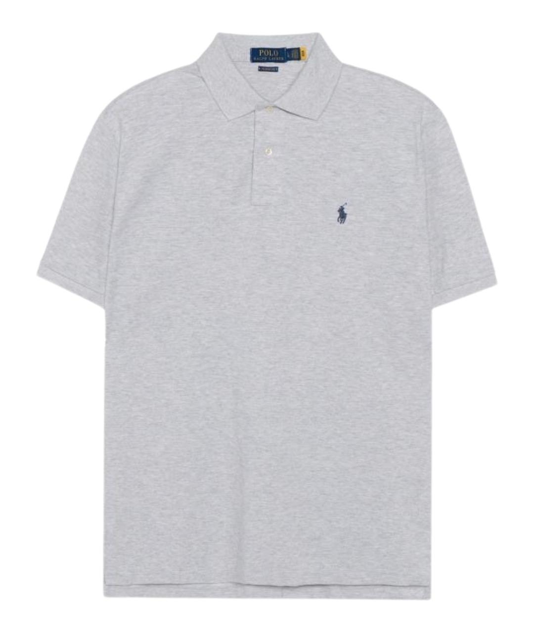 POLO RALPH LAUREN Серое хлопковое поло с коротким рукавом, фото 1