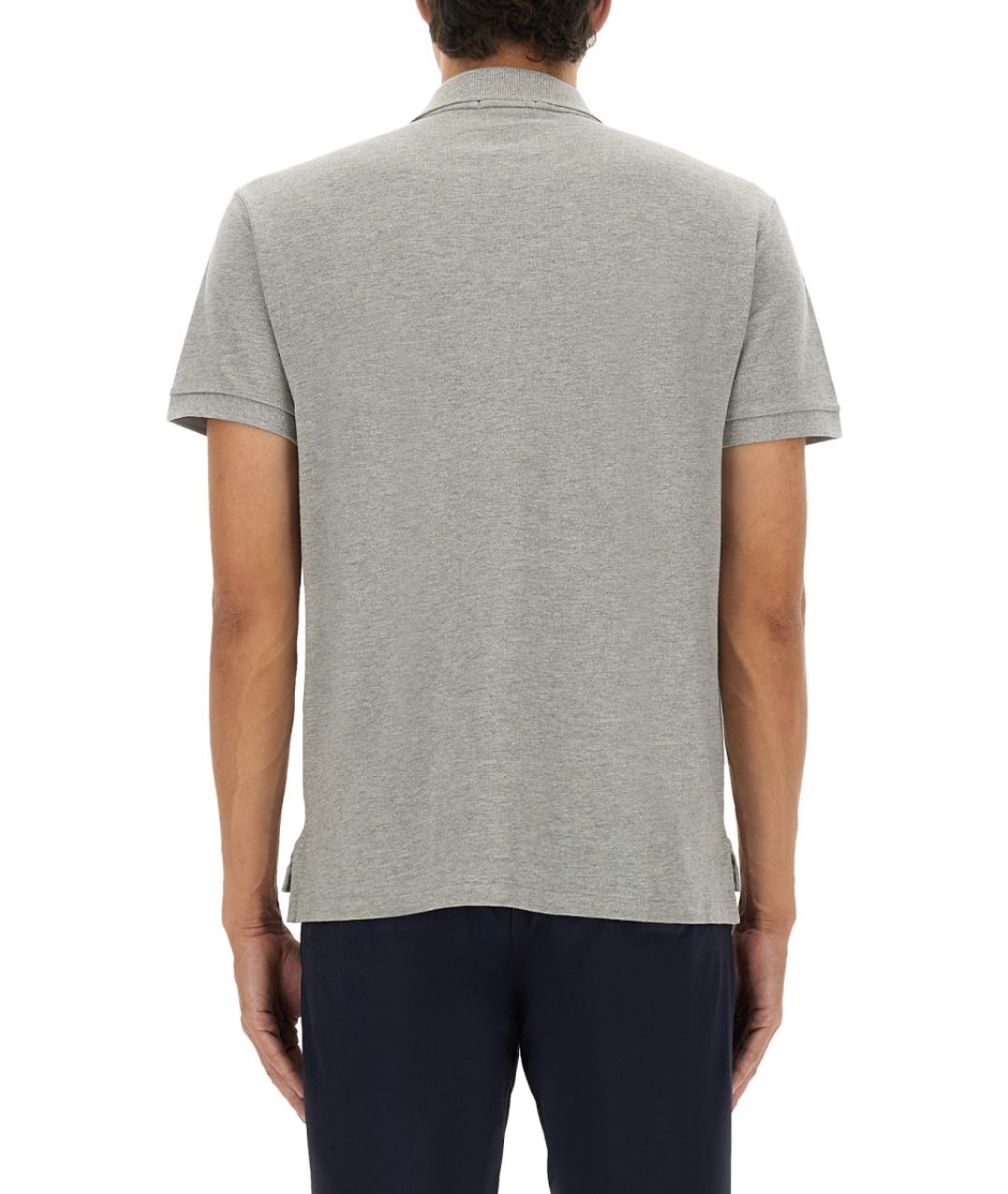 POLO RALPH LAUREN Серое хлопковое поло с коротким рукавом, фото 3