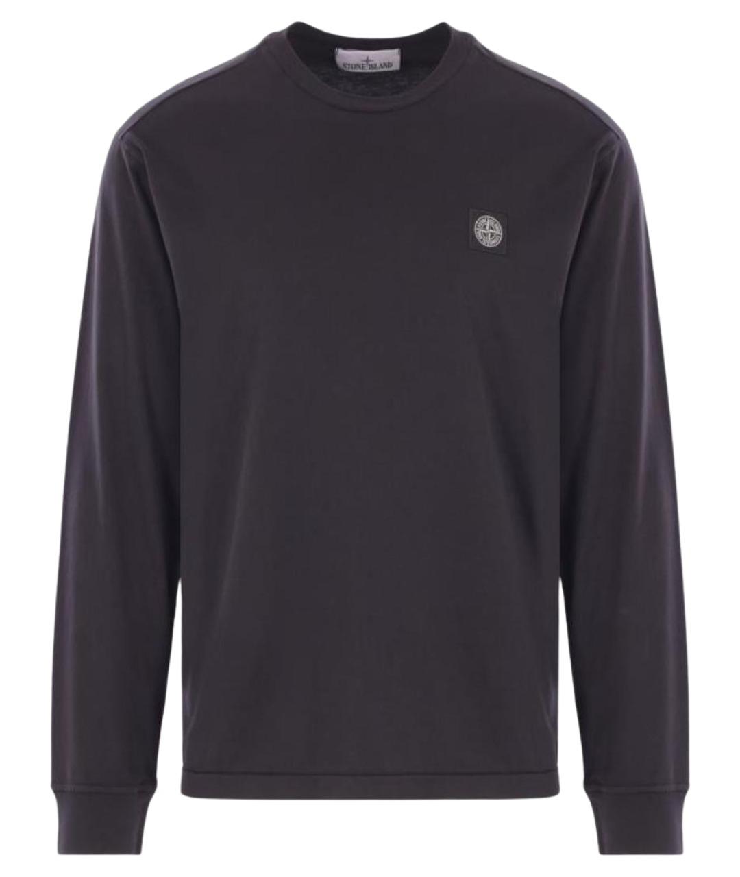 STONE ISLAND Черная хлопковая футболка, фото 1