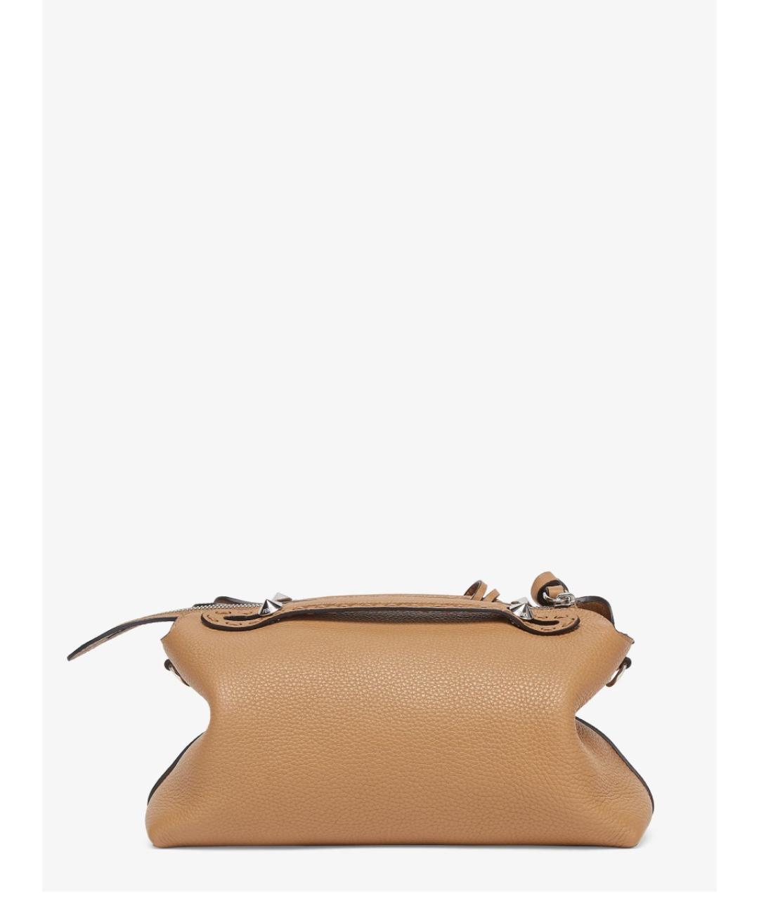 FENDI Бежевая кожаная сумка тоут, фото 3