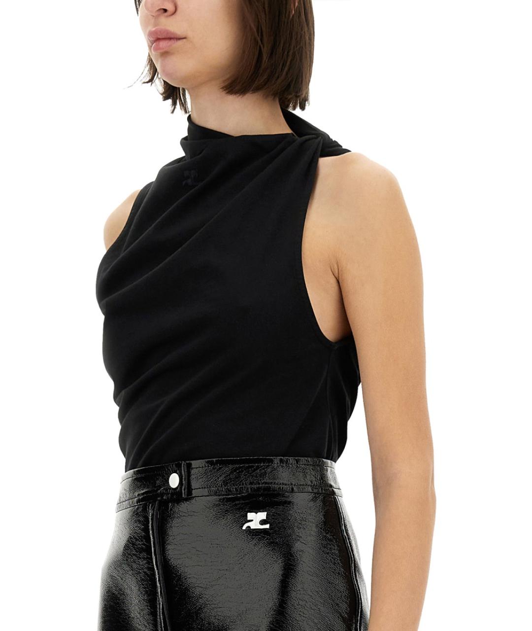 COURREGES Черная хлопковая майка, фото 5