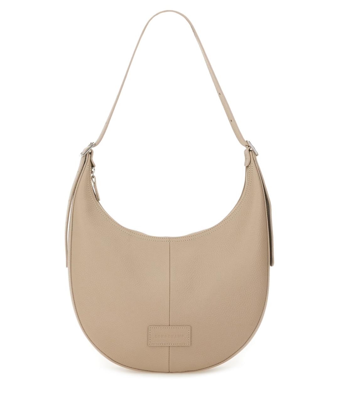 LONGCHAMP Бежевая кожаная сумка через плечо, фото 1