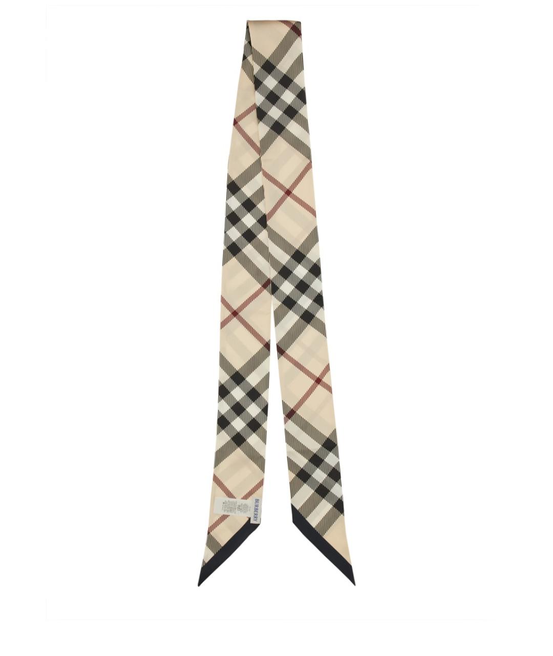 BURBERRY Бежевый шелковый шарф, фото 2
