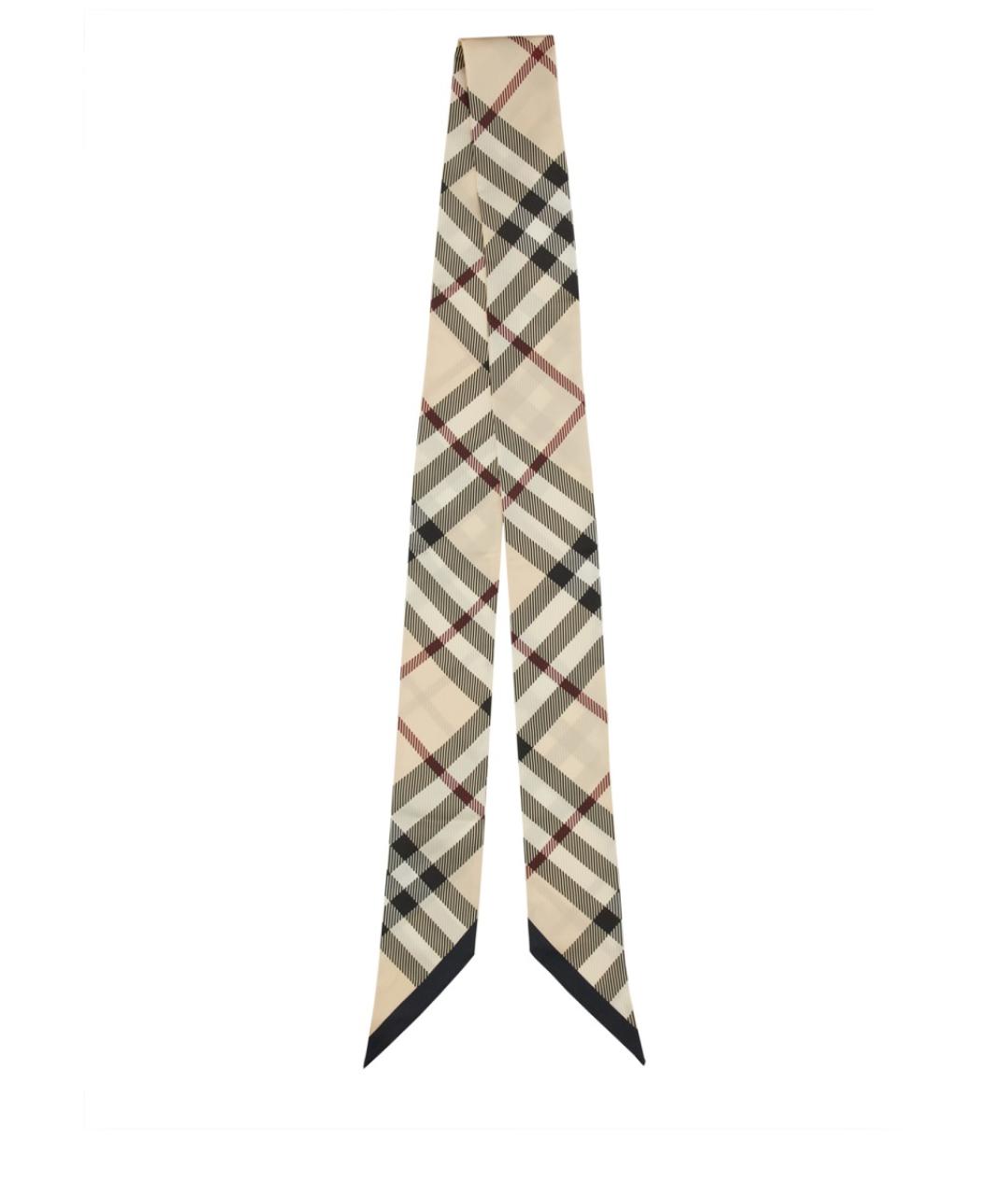 BURBERRY Бежевый шелковый шарф, фото 1